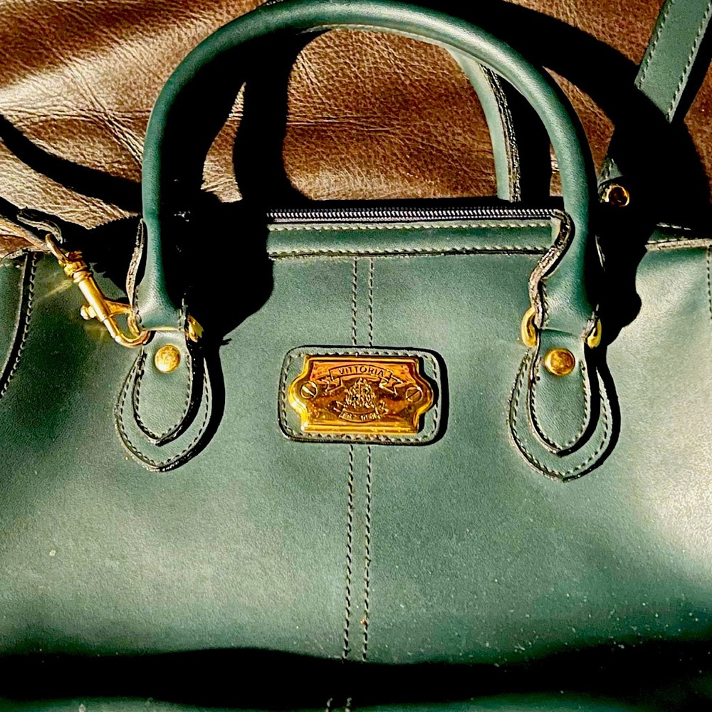 Gorgeous Vittoria deep green shoulder bag, crossbody bag, or handbag